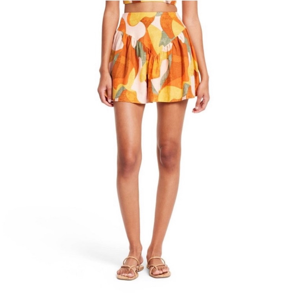 NWT! Fe Noel X Target Orange Abstract Skirt Size 2